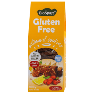 BIO ŠPAJZ Gluten free organski ovseni keks limun i urma 100g