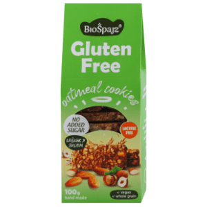 BIO ŠPAJZ Gluten free organski ovseni keks lešnik i badem 100g