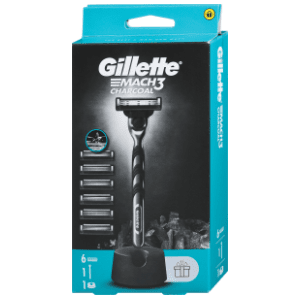 Brijač sa postoljem GILLETTE Mach3 Charcoal 1kom + 6 dopuna