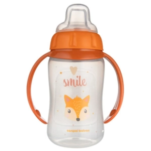 CANPOL BABIES Happy Animals flašica 320ml narandžasta