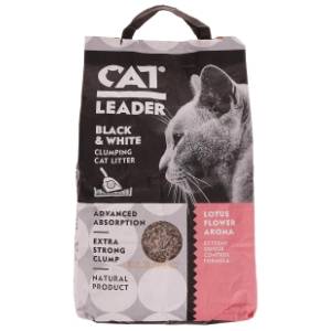 CAT LEADER Clumping black&white outdoor lotus grudvajući posip za mačke 5kg