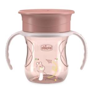 CHICCO No spill čaša Perfect 360 stepeni (12m+) svetloroze 200ml