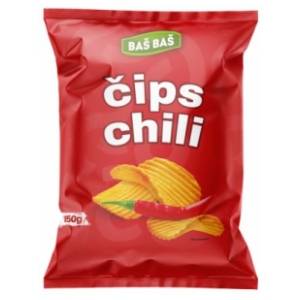 Čips BAŠ BAŠ rebrasti čili 150g