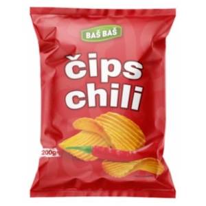Čips BAŠ BAŠ rebrasti čili 200g