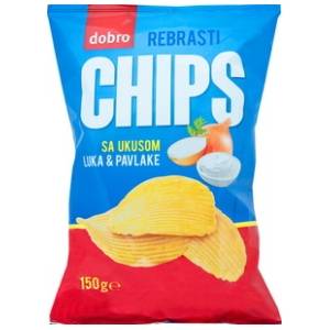 Čips DOBRO sa ukusom luka i pavlake 150g