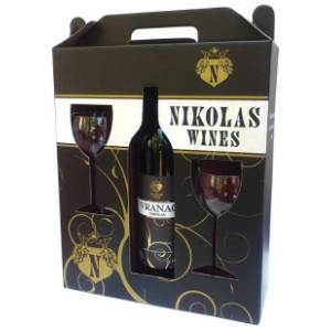 Crno vino NIKOLAS 0,75l + 2 čaše