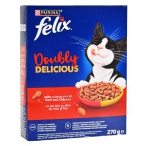 FELIX Doubly delicious hrana za mačke govedina piletina 270g