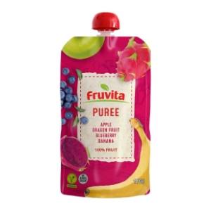 FRUVITA voćni pire jabuka zmajevo voće borovnica banana 180g
