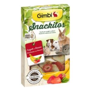 GIMBI Snackitos hrana za glodare i kuniće jagoda banana 60g