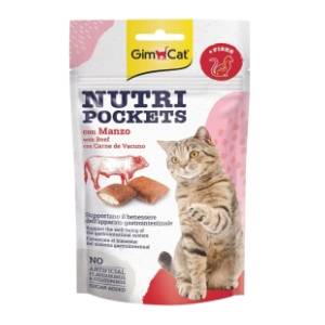 GIMCAT Nutri pockets poslastica za mačke govedina i slad 60g