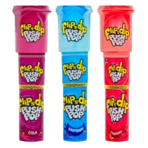 Lizalica BAZOOKA flip i dip push pop 25g (više vrsta) 1kom