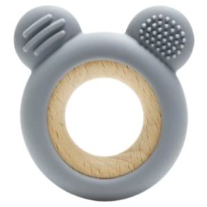 LORELLI BERTONI silikonsko drvena glodalica Bear siva