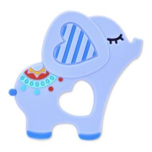 LORELLI silikonska glodalica Elephant lucky plava