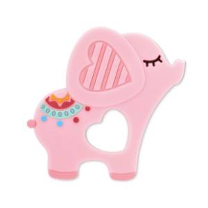 LORELLI silikonska glodalica Elephant lucky roze
