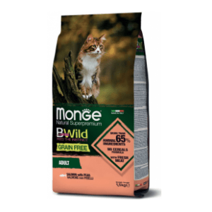 MONGE Bwild grain free hrana za mačke losos i grašak 1,5kg