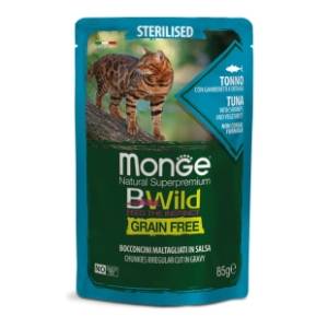 MONGE Bwild sos za sterilisane mačke tuna sa račićima 85g