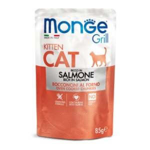 MONGE Grill kitten sos za mačke losos 85g