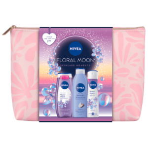 NIVEA set Floral moon bag (kupka, mleko za telo i dezodorans)