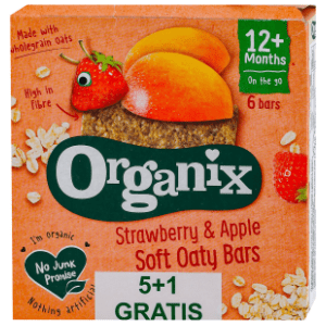 ORGANIX organske ovsene štanglice jagoda i jabuka 6x23g