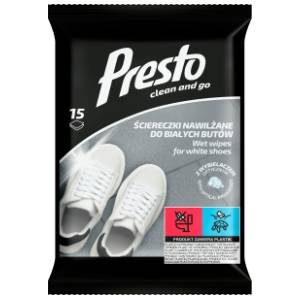 PRESTO Clean and go vlažne maramice za belu obuću 15kom