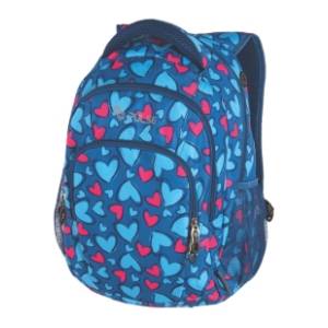 Ranac za školu PULSE Teens blue pink heart