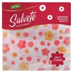 Salvete BAŠ BAŠ crveni cvetovi 1sloj 60kom