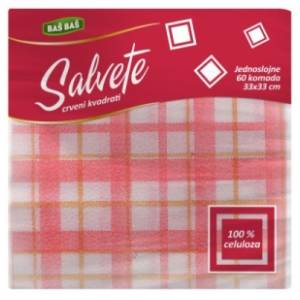 Salvete BAŠ BAŠ crveni kvadrati 1sloj 60kom