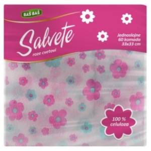Salvete BAŠ BAŠ roze cvetovi 1sloj 60kom