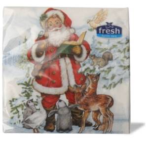 Salvete FRESH Deda Mraz i životinje 3sloja 20kom
