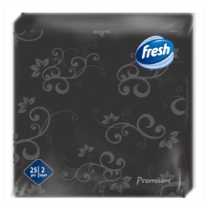 Salvete FRESH Premium dekor crne 2sloja 25kom