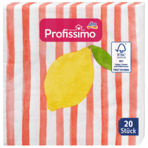 Salvete PROFISSIMO Crvene pruge i limun 3sloja 20kom