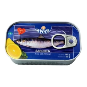 Sardine LA PERLA u ulju sa limunom 125g