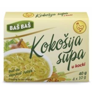 Supa BAŠ BAŠ kokošija u kocki 4x10g