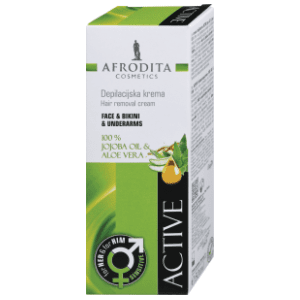 AFRODITA Active krema za depilaciju lica i bikini zone jojoba oil aloe vera 50ml