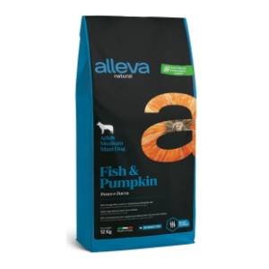 ALLEVA Natural adult maxi&medium hrana za pse riba i bundeva 12kg