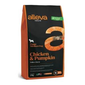 ALLEVA Natural puppy medium hrana za pse piletina i bundeva 2kg
