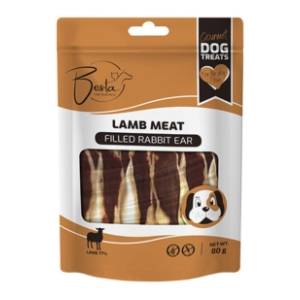 BESTA Rabbit ears poslastica za pse jagnjetina 80g