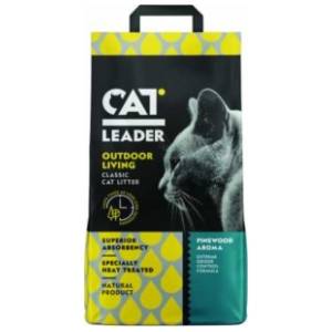 CAT LEADER Classic outdoor pinewood grudvajući posip za mačke 5kg