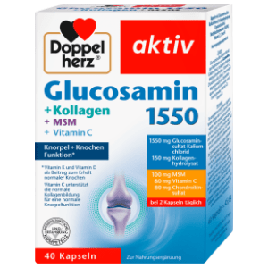 DOPPELHERZ Aktiv glucosamin 1550 + kollagen + MSM + vitamin C kapsule 40kom