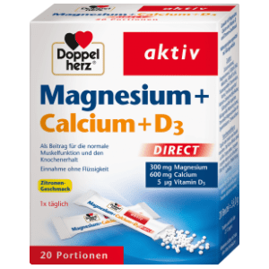 DOPPELHERZ Aktiv magnesium 300mg + calcium + D3 direct kesice 20kom