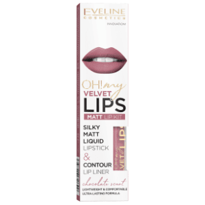 EVELINE My lips set mat tečni karmin i olovka 13 brownie biscotti