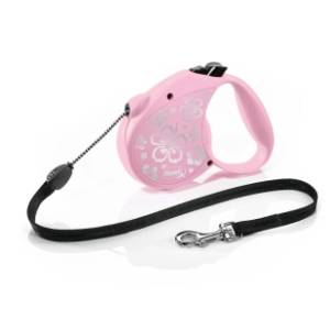 FLEXI Standard cord povodac za pse M 5m roze