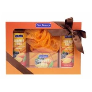 GET BEAUTY set Summer fruit (kupka, losion, so i mrežica za kupanje)