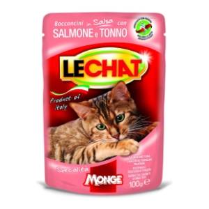 LECHAT hrana za mačke tuna i losos u sosu 100g