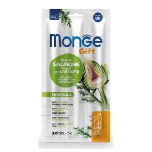 MONGE Gift hairball poslastica za mačke losos i artičoka 15g