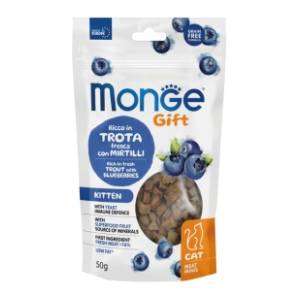 MONGE Gift kitten poslastica za mačke pastrmka sa borovnicama 50g