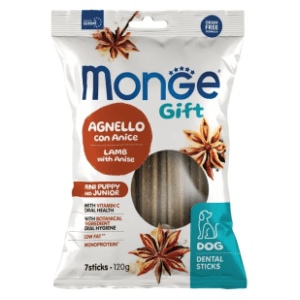 MONGE Gift dental mini puppy & junior poslastica za pse jagnjetina i anis 120g