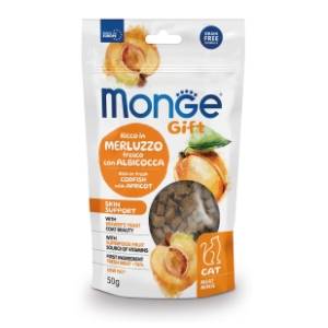 MONGE Gift skin support poslastica za mačke bakalar i kajsija 50g