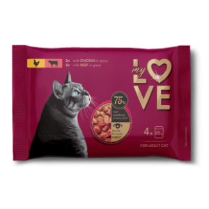 MY LOVE hrana za mačke piletina i govedina 4x85g