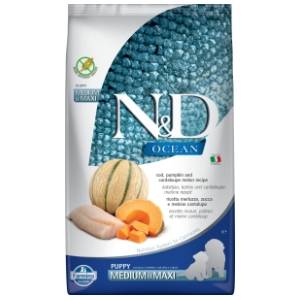 N&D Ocean medium&maxi puppy hrana za pse bakalar bundeva i dinja 12kg